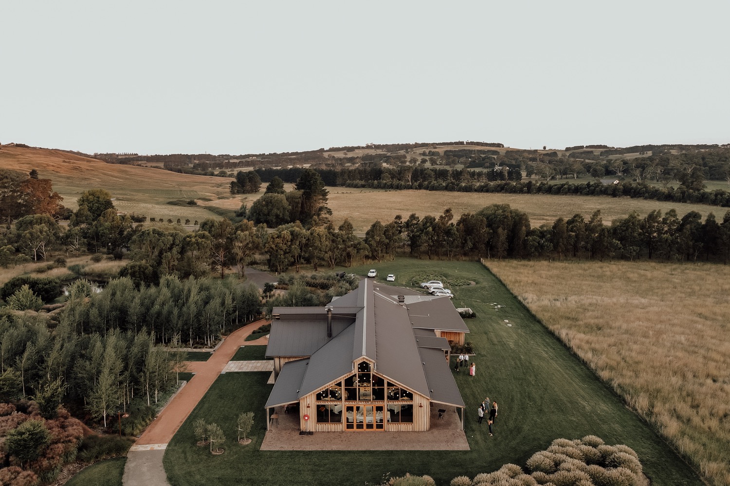 Bendooley Estate surrounded by fields in Berrima